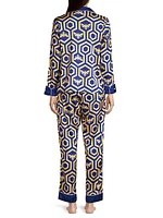 Two-Piece Colbee Honeycomb Print Pajama Set