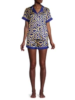 Colbee Honeycomb Print Short Pajama Set