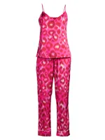 Into The Wild Linda Leopard Long Camisole Pajama Set