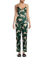 Tiger-Print Zola Long Camisole Pajama Set