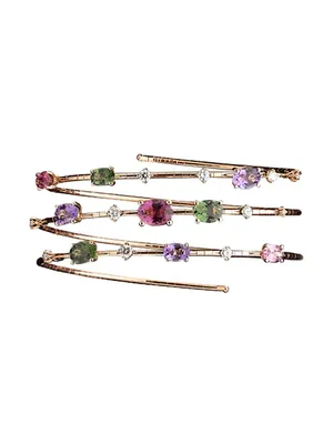 Rugiada Pietre 18K Rose Gold & Multi-Gemstone Wrap Bracelet