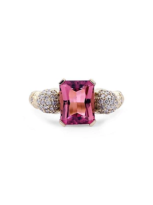 Luxury Pink Tourmaline & 0.50 TCW Diamond Ring