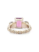 Luxury Pink Tourmaline & 0.50 TCW Diamond Ring