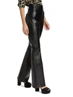 Beverly Faux Leather Flared Pants