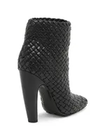 Woven Leather Ankle Boots