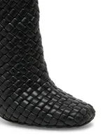 Woven Leather Ankle Boots