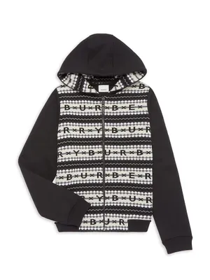 Little Boy's & Knit Fair Isle Logo Hoodie