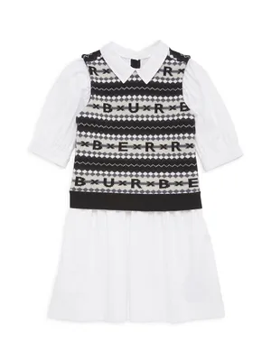 Little Girl's & Girl's Fair Isle Knit Shirtdress