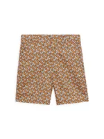 Little Girl's & Logo Print Sateen Shorts