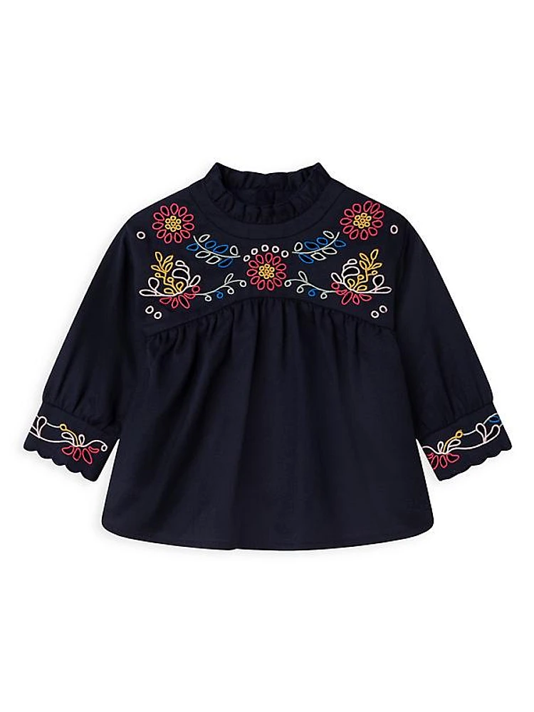 Little Girl's & Girl's Embroidered Blouse