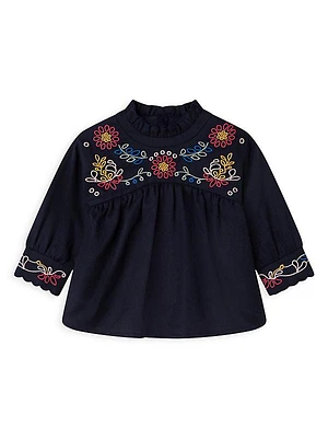 Little Girl's & Girl's Embroidered Blouse