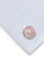 Classic Sterling Silver & Pink Mother Of Pearl Cufflinks