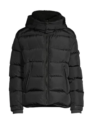 Frontier Hooded Shearling Trim Down Jacket