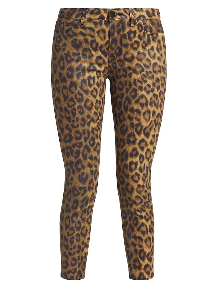 Margot Mid-Rise Stretch Skinny Cropped Cheetah Jeans