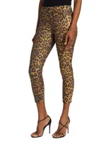 Margot Mid-Rise Stretch Skinny Cropped Cheetah Jeans