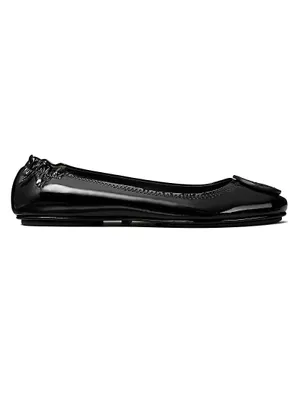 Minnie Patent-Leather Travel Ballet Flats