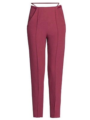 Pleated Strappy-Waist Trousers