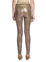 High-Waisted Sequin-Embroidered Leggings