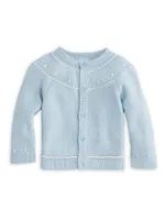 Baby's & Little Boy's Contrast-Trimmed Heirloom Cardigan