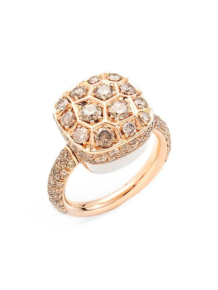 Nudo Assoluto 18K Rose Gold, 18K White Gold & Brown Diamond Ring