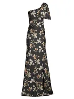 Aubrey Floral One-Shoulder Mermaid Gown