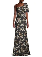 Aubrey Floral One-Shoulder Mermaid Gown