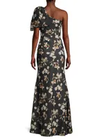 Aubrey Floral One-Shoulder Mermaid Gown