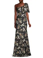 Aubrey Floral One-Shoulder Mermaid Gown