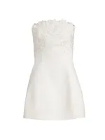 Alanna Embroidered Strapless Minidress