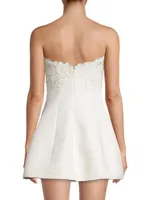 Alanna Embroidered Strapless Minidress