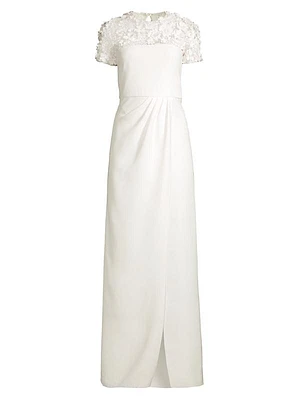 Marist Embellished Lace Column Gown