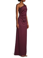 Cece Draped One-Shoulder Gown