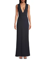 Loretta V-Neck Column Gown