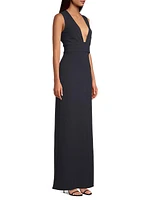 Loretta V-Neck Column Gown