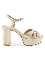 Keefa Metallic Leather Platform Sandals