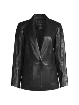 Benji Faux Leather Blazer Jacket