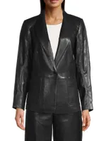 Benji Faux Leather Blazer Jacket