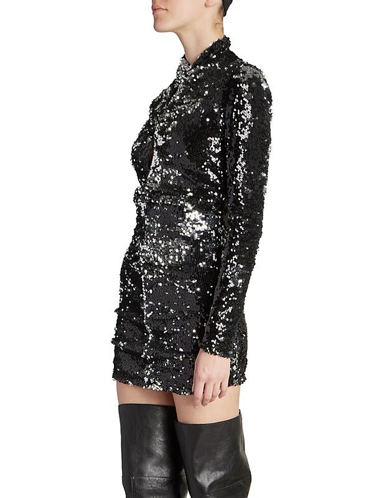 Marnela Sequin Cotton Cut-Out Minidress