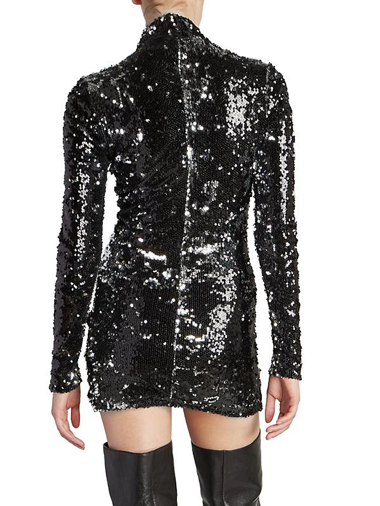 Marnela Sequin Cotton Cut-Out Minidress