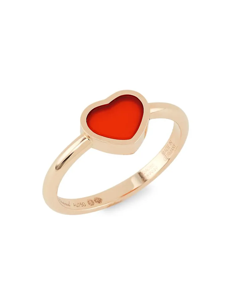 My Happy Hearts 18K Rose Gold & Carnelian Ring