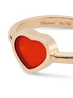 My Happy Hearts 18K Rose Gold & Carnelian Ring