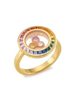 Happy Diamonds 18K-Gold, Rainbow Sapphire & 0.1 TCW Diamond Ring