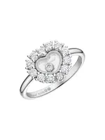 Happy Diamonds 18K White Gold & 0.63 TCW Diamond Heart Ring