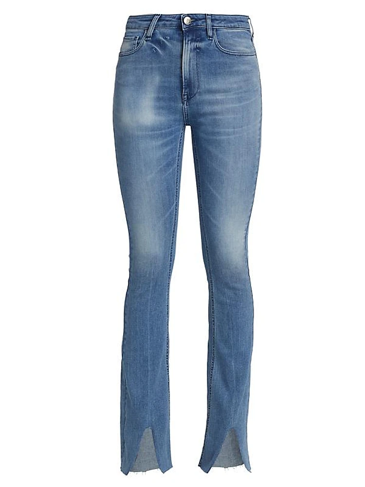 Maya High-Rise Straight-Leg Split Jeans