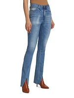 Maya High-Rise Straight-Leg Split Jeans