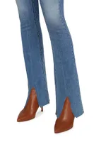 Maya High-Rise Straight-Leg Split Jeans