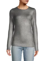 Soft Touch Metallic Crewneck Top