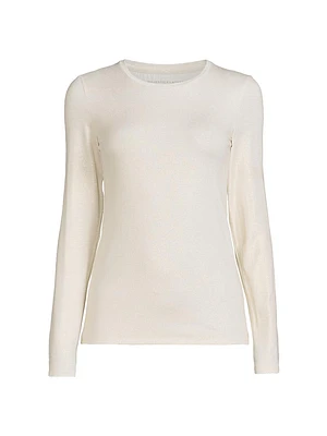 Soft Touch Metallic Crewneck Top