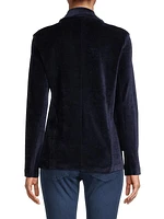 Velour One-Button Blazer