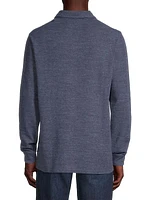 Textured Long-Sleeved Polo Shirt